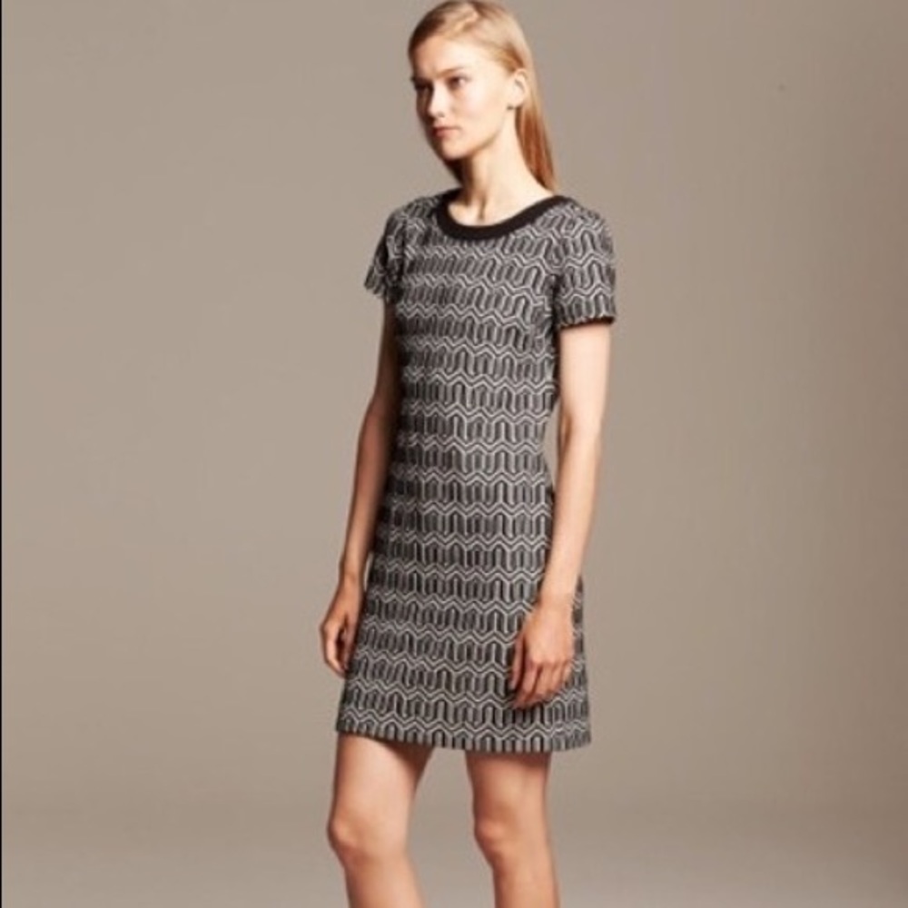 Banana Republic Black and White Geometric Mini Dress